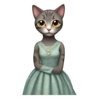 Cat in dress sticker