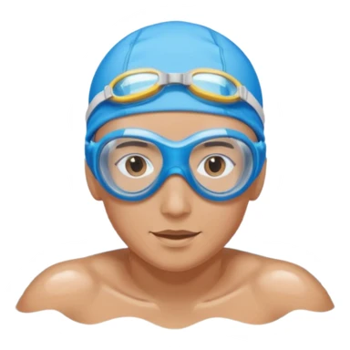 person swimming laps in pool zoomed out showing lap swiming  sticker