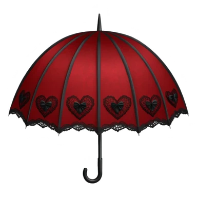 goth heart with a black lace umbrella sticker