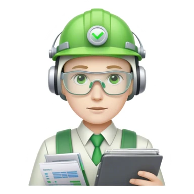 cyborg accountant with green visor holding spreadsheets sticker