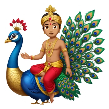lord murugan with peacock sticker