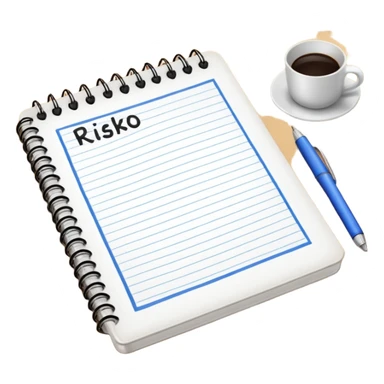 Mach mir ein Heft das auf einem schreibtisch liegt wo RISIKO draufsteht sticker