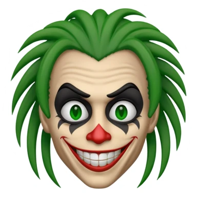 black joker face with green dreadlocks and digital binary accents sticker