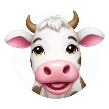 Cute cow with pink sticker