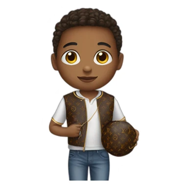 kid with louis vuitton ball sticker