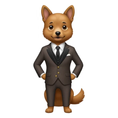 Dog wearing a suit sticker