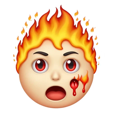 emoji scared and worried face with burning eyes and vomiting sticker