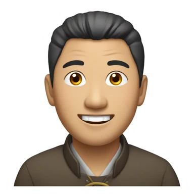 Smiling Mongolian man sticker