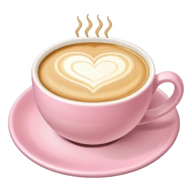 Coffee with a latte art heart in soft pink, beige and yellow pastel colors sticker
