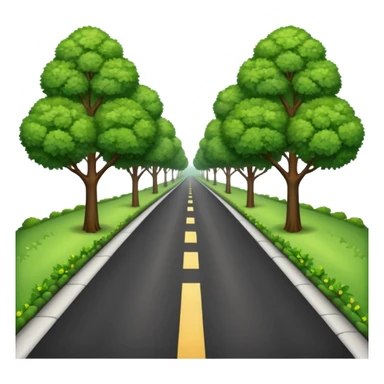 A long HORIZONTAL NOT VERTICAL road! (without lines) with trees and bushes on the sides and behindA long horizontal road (without lines) with trees and bushes on the sides and behind sticker