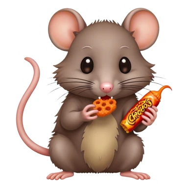 A rat eating hot Cheetos  sticker