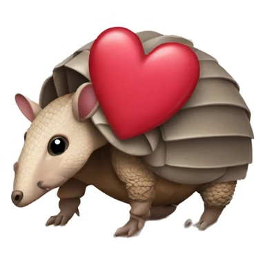 armadillo with a heart sticker