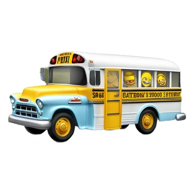 Matchbox school bus ice cream 1956 Chevrolet  sticker