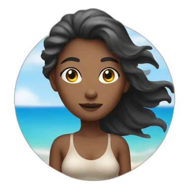 nudst woman standing on the beach sticker