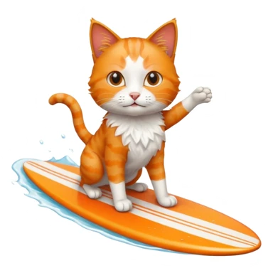 cat is surfing sticker