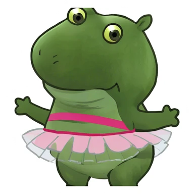 Hippo in a tutu sticker