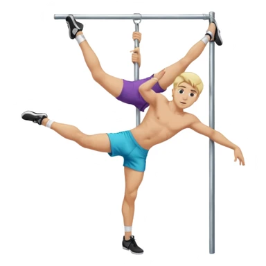 White guy with blonde hair pole dancing  sticker