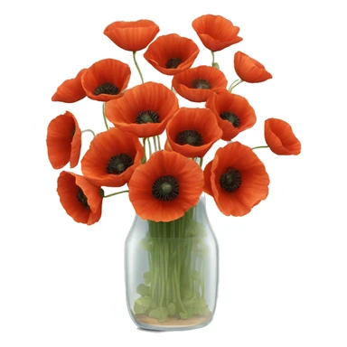 10000000 Poppies in a clear glass vase sticker