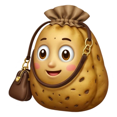 Potato holding purse sticker