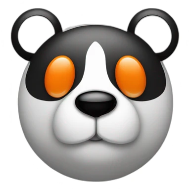 panda face with orange boxing gloves sticker