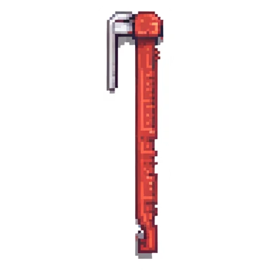 crowbar in Minecraft style, blocky, pixelated, red, alternate design 1 sticker