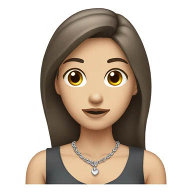 White brunette with hands on collarbone  sticker