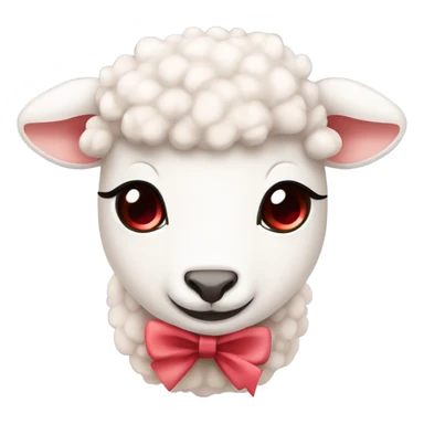 lamb with red eyes and pale pink bow  sticker