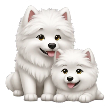 samoyed boy and girl sticker