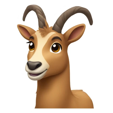 happy smiling brown chamois left hoof pointing up sticker