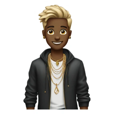 stylish boy with jewelry sticker