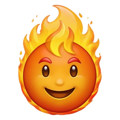 fire emoji in iphone style sticker