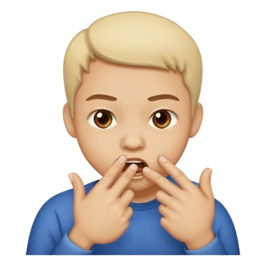 Emoji mordiéndose el dedo sticker