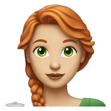 green-eyed red-haired woman with a glass of champagne sticker