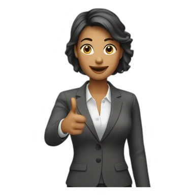 Business woman pointing right up sticker