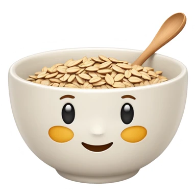 create a bowl with oat emoji ios style without grains and soup sticker