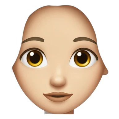 white girl with black hair, brown eye, blus on the cheeks sticker