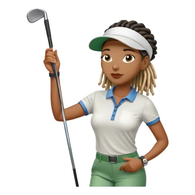 Black woman with locs golfing sticker