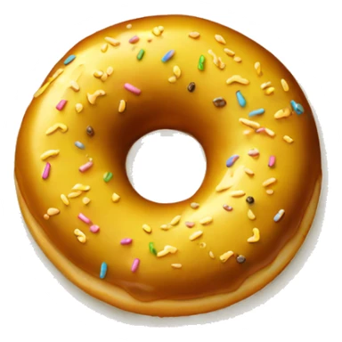 a single square yellow doughnut  sticker
