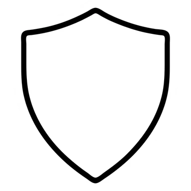 stylized shield icon with strong black outline, no color fill sticker