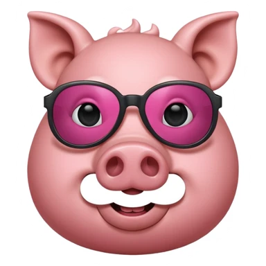 pig  with dunglasses sticker