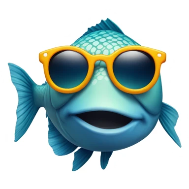 Fish wearing sunglasses  sticker