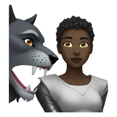 black panther with white wolf sticker
