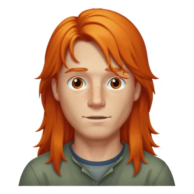 guy with long orange hair sticker