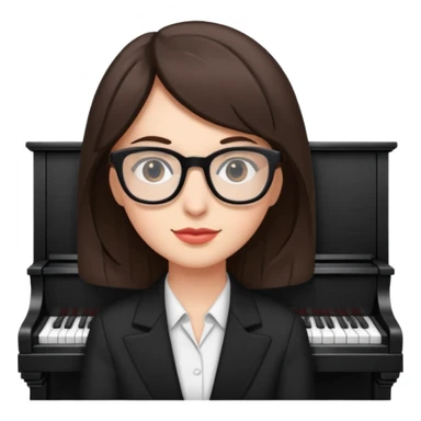 Brunette glassespianist sticker