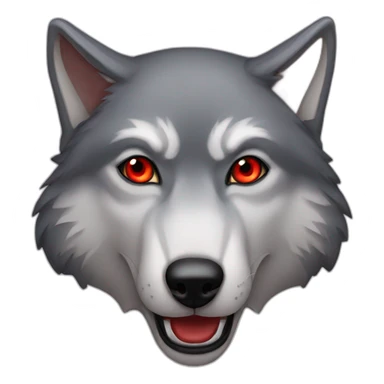 Grey wolf red eyes  sticker