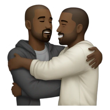 kanye west hugging kanye west sticker