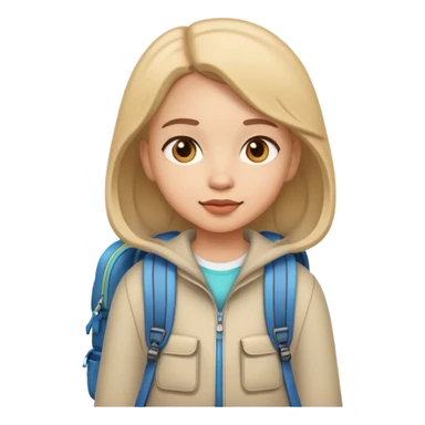 girl with backpack sticker