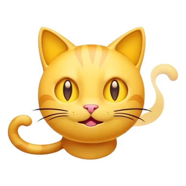 yellow cat emoji with a dizzy expression, swirling eyes, and a spinning head effect, minimalistic design, 32x32 pixels, vibrant colors, cartoonish and cute, inspired by classic emojis but in pixel art form sticker