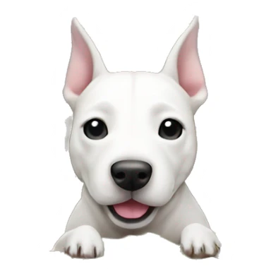 White bull terrier burying money  sticker