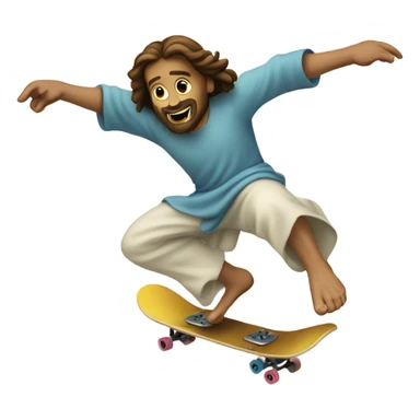 Jesus doing a kick flip sticker